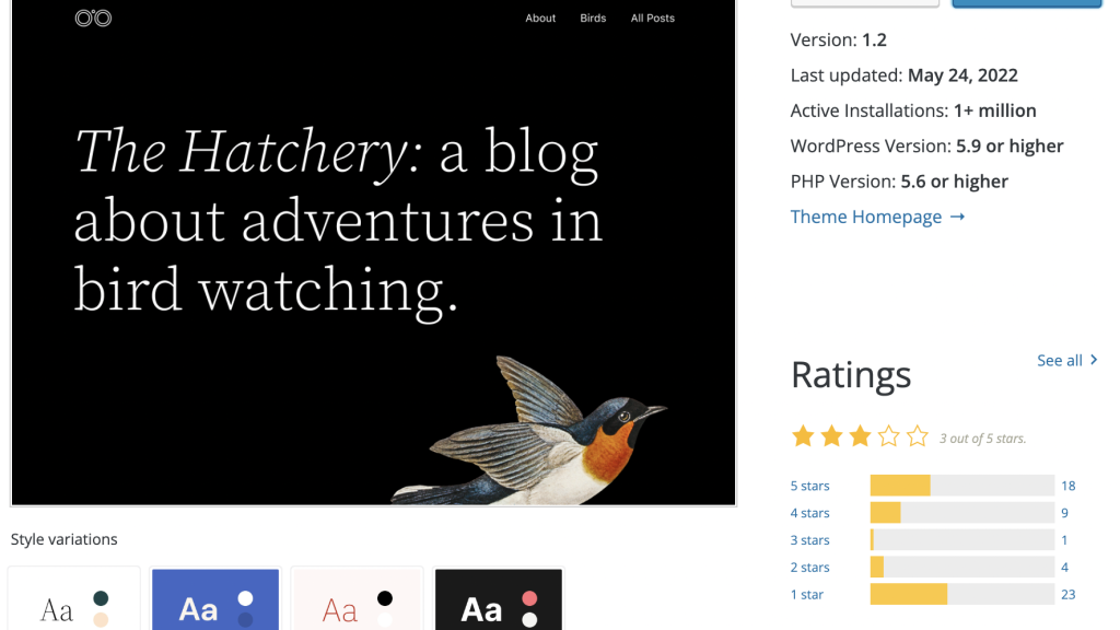 WordPress Themes Directory Adds Style Variation Previews